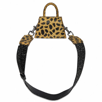 Nina Zarqua Crystal Mini Bag Leopard Rhinestone Crossbody Purse Statement Bag