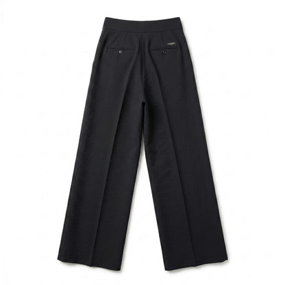 NWT 96% Wool Max Mara Cervo Navy Wide Leg Trousers Size US4