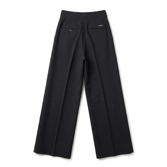 NWT 96% Wool Max Mara Cervo Navy Wide Leg Trousers Size US4