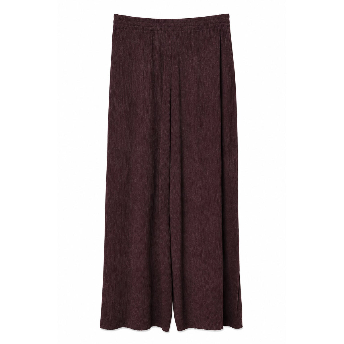 Georgiou Studio Burgundy 100% Silk Crinkle Top and Wide Leg Pants Set 4 / 6P