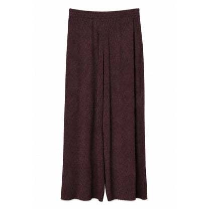 Georgiou Studio Burgundy 100% Silk Crinkle Top and Wide Leg Pants Set 4 / 6P
