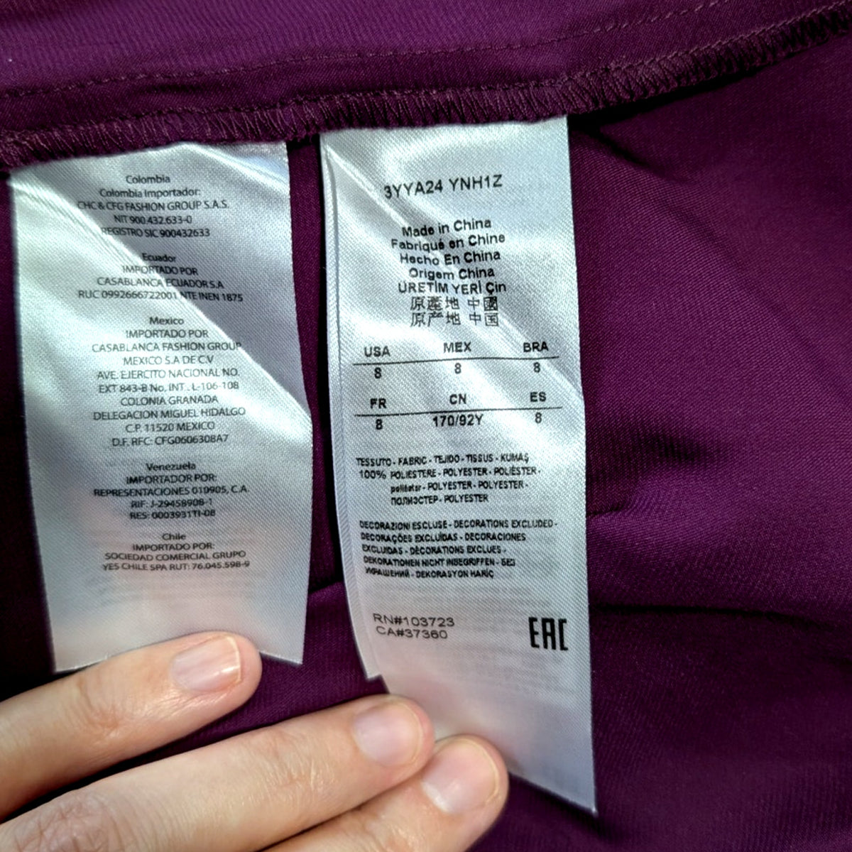 Armani Exchange NWT Plum Spaghetti Strap Slip Maxi Dress | SS17 | Size 8