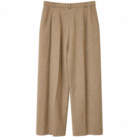 Vintage Pendleton Virgin Wool Pleated Wide Leg Trousers, Camel Tan, Size 10