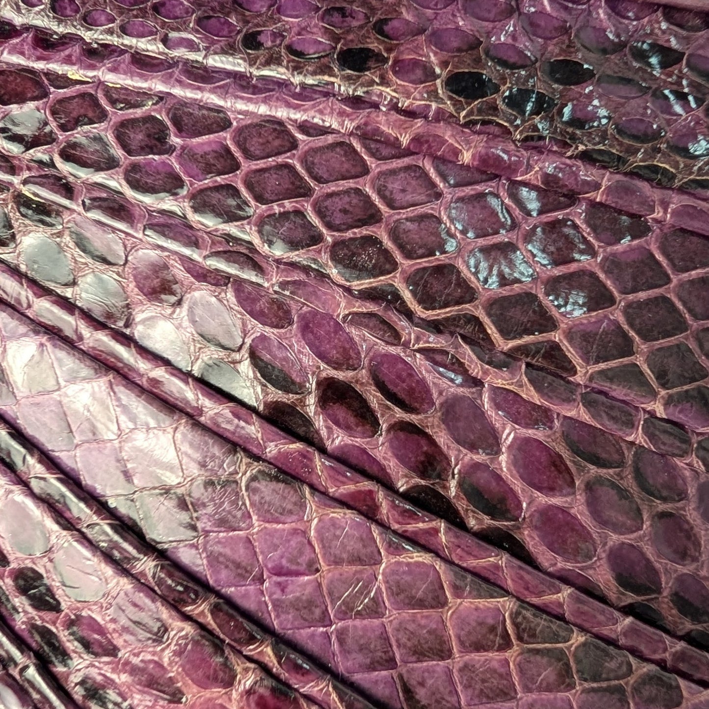 100% Genuine Snake Skin Kotur Purple Clutch Evening Bag with Dust Bag