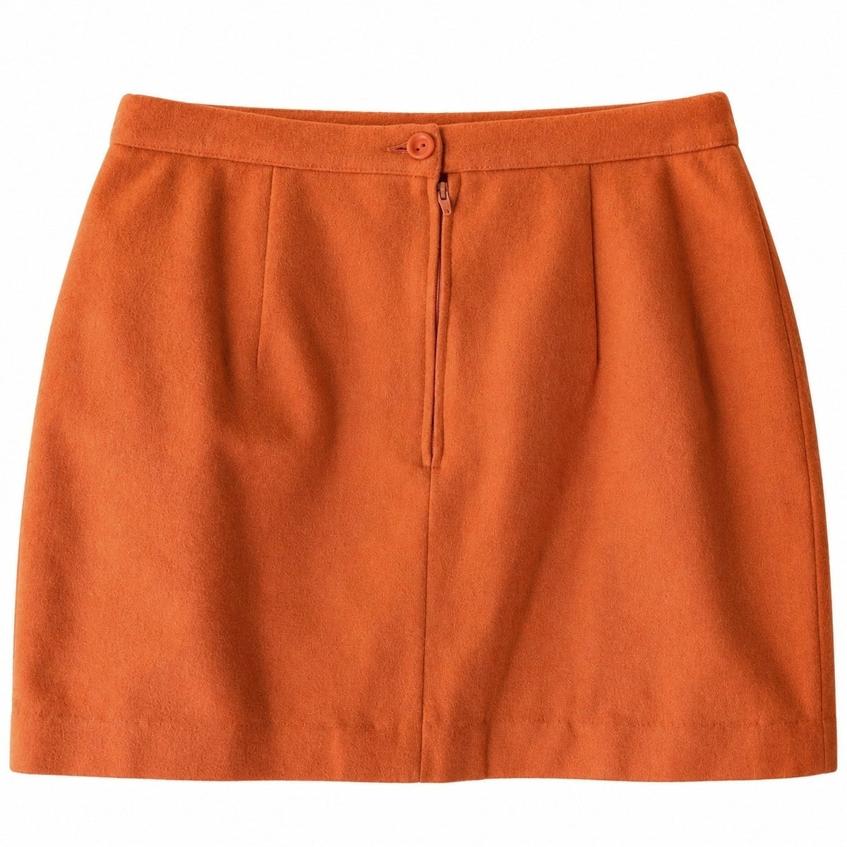 Sisley Orange Wool Blend Mini Skirt Lined Made in Italy Size 42 IT US 6