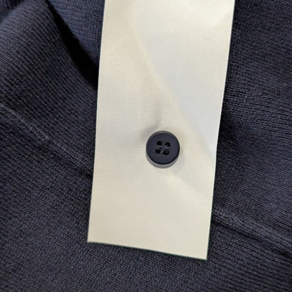 Aligne Navy Ribbed Organic Cotton Button-Front Top | 64% Organic Cotton | US 6