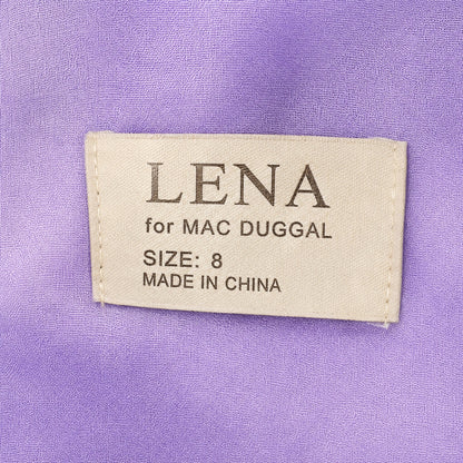 Lena Mac Duggal Lavender Halter Bow Tiered Maxi Dress 8