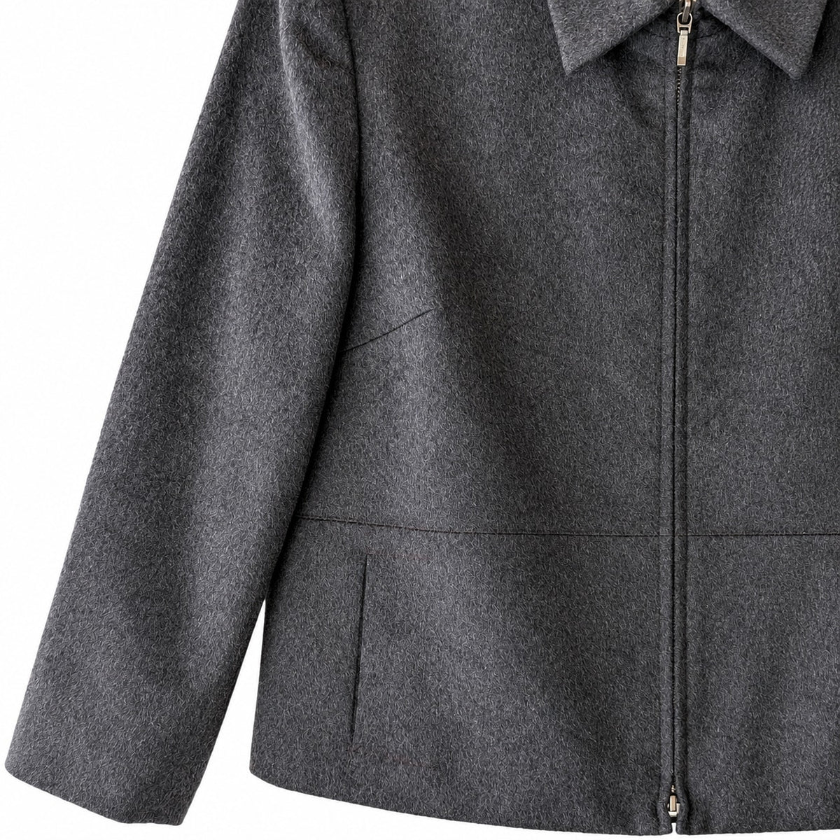 Caslon Charcoal Gray Wool Cashmere Blend Zip Front Jacket Collared Size 4
