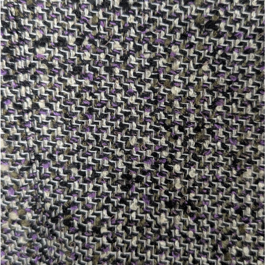 Tweed Gray and Purple Fitted Blazer with Crystal Buttons