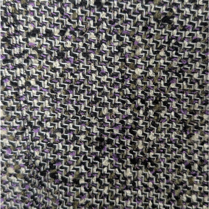 Tweed Gray and Purple Fitted Blazer with Crystal Buttons