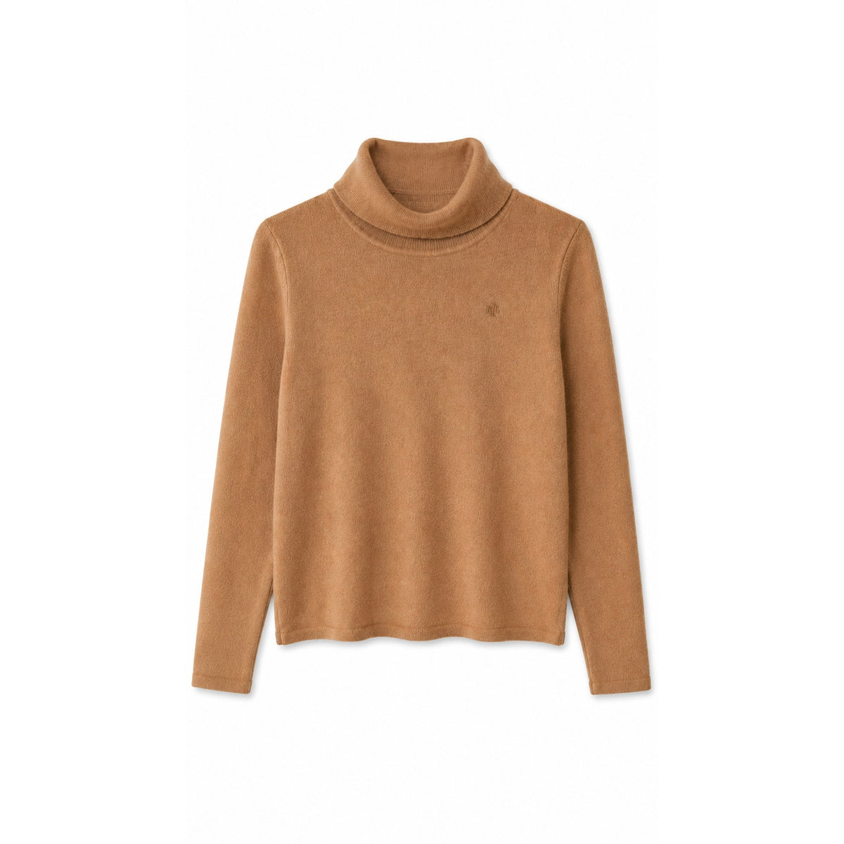 Lauren Ralph Lauren Camel 100% Wool Turtleneck Sweater, LRL Logo, Size XS