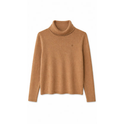 Lauren Ralph Lauren Camel 100% Wool Turtleneck Sweater, LRL Logo, Size XS