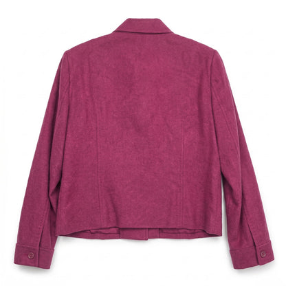 Pendleton 100% Virgin Wool Button Front Shirt Jacket, Berry Magenta, Size 8