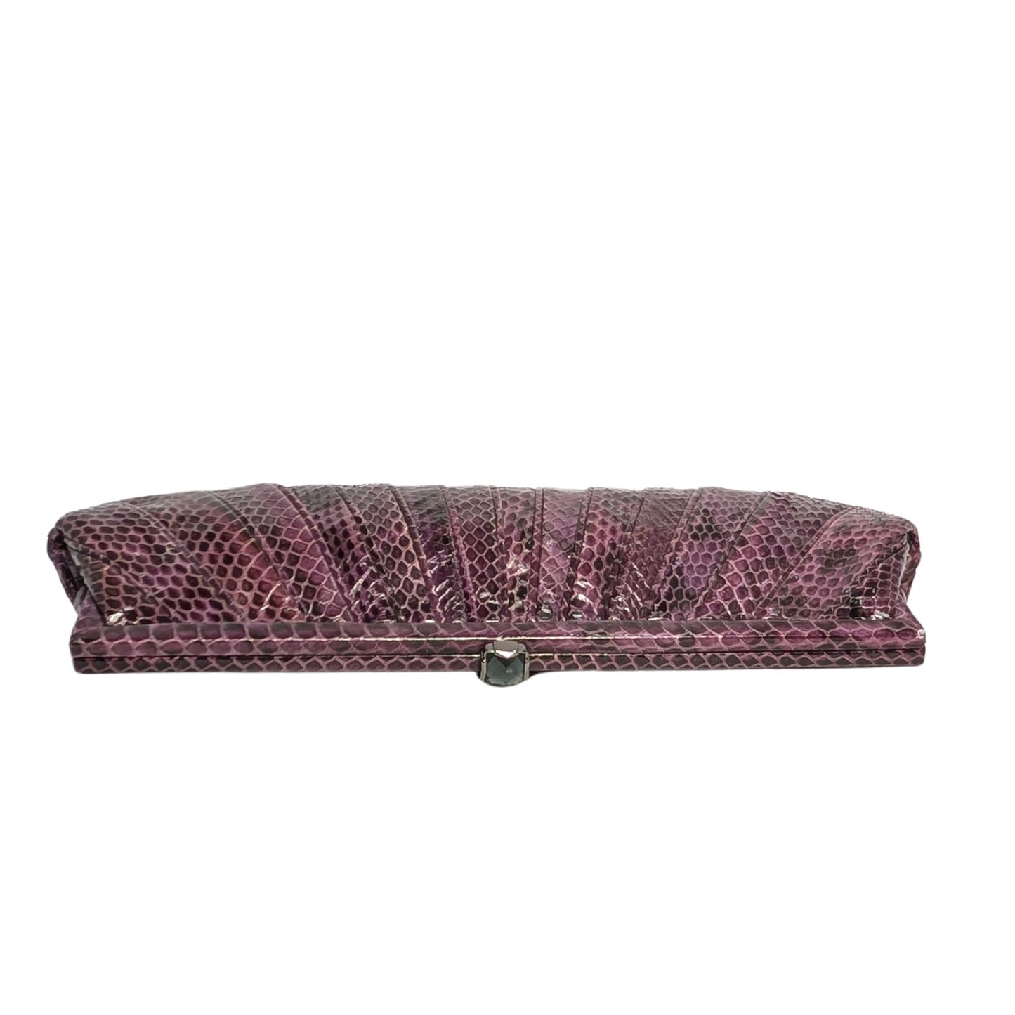 100% Genuine Snake Skin Kotur Purple Clutch Evening Bag with Dust Bag