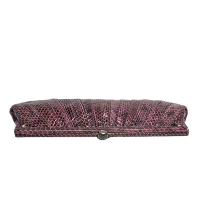 100% Genuine Snake Skin Kotur Purple Clutch Evening Bag with Dust Bag
