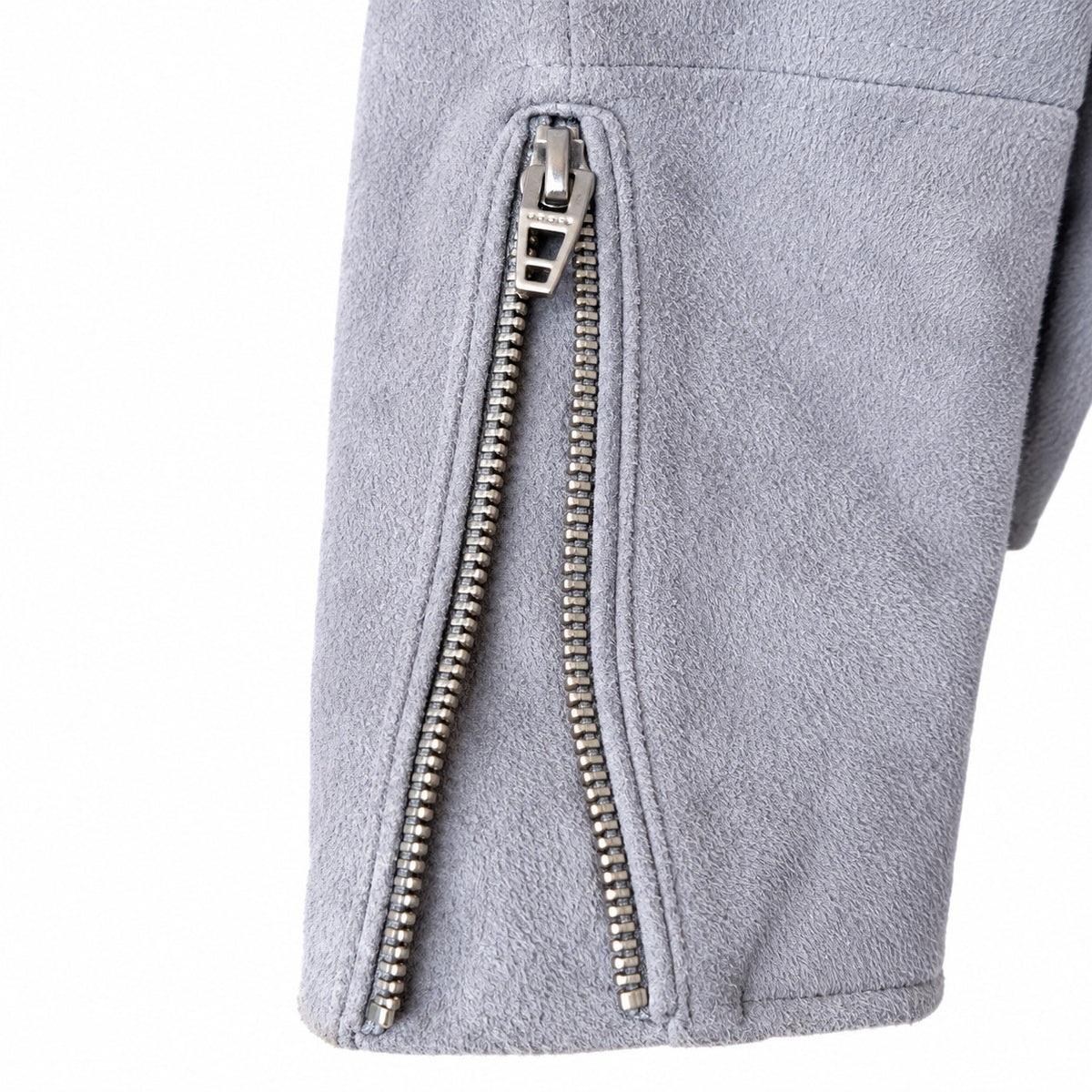 Blank NYC Suede Moto Jacket Light Gray Blue Belted Asymmetric Zip Size S