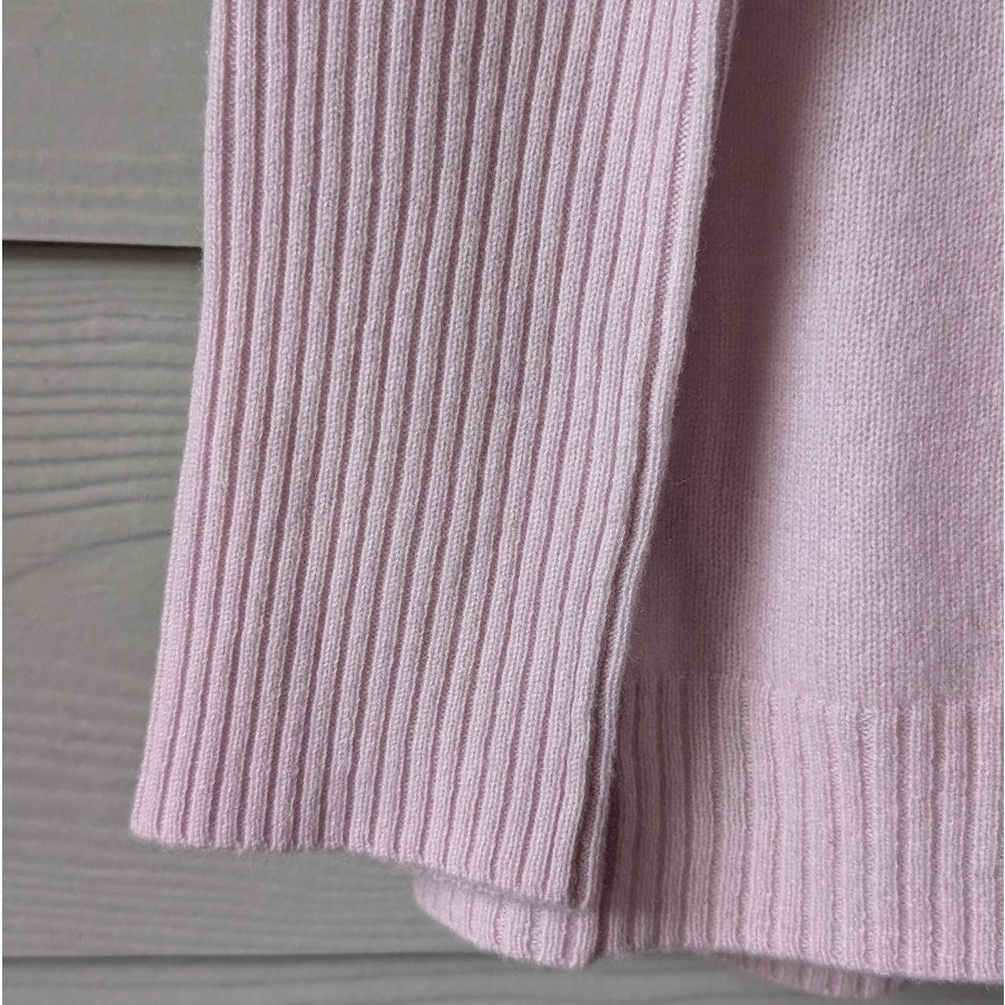 Max Studio 100% 2-Ply Cashmere Open Front Cardigan, Light Pink, Size M