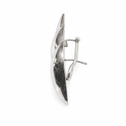 Vintage 925 Sterling Silver Sculptural Swirl Post Earrings Lightweight Statement Earrings