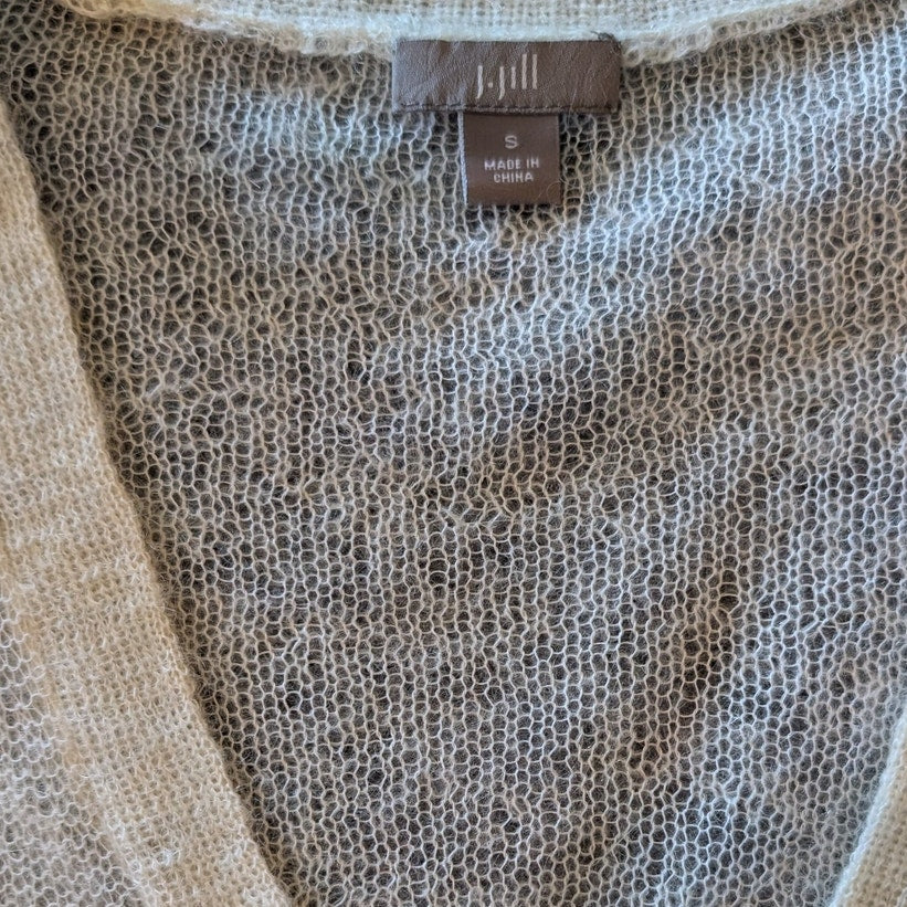 J.Jill S Ivory Open-Knit Mohair Cardigan