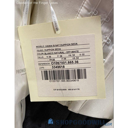 Pronovias Hawaii Silk Dupioni Wedding Dress Off-White NWT Size 4