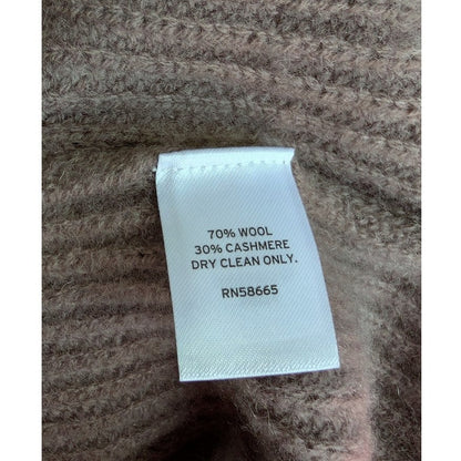 Nordstrom Wool Cashmere Blend Ribbed Turtleneck Sweater, Taupe, Size XS
