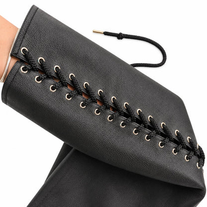 RARE Black Genuine Leather Lace-Up Pants 2XL
