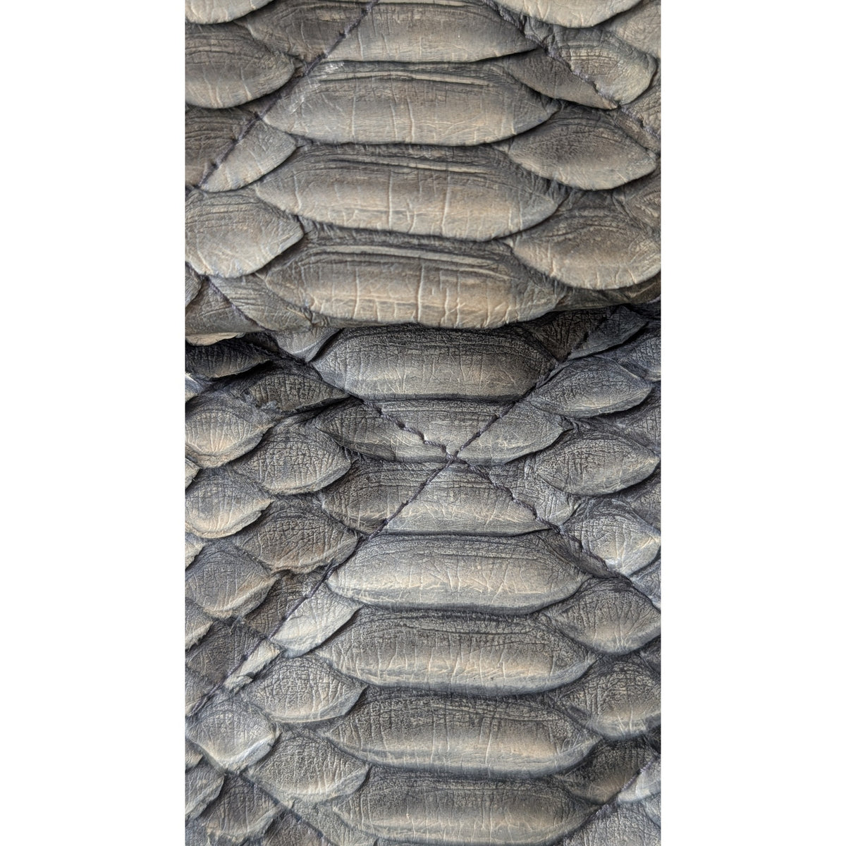 Vintage Genuine Python Clutch Gray Quilted Snakeskin Envelope Bag