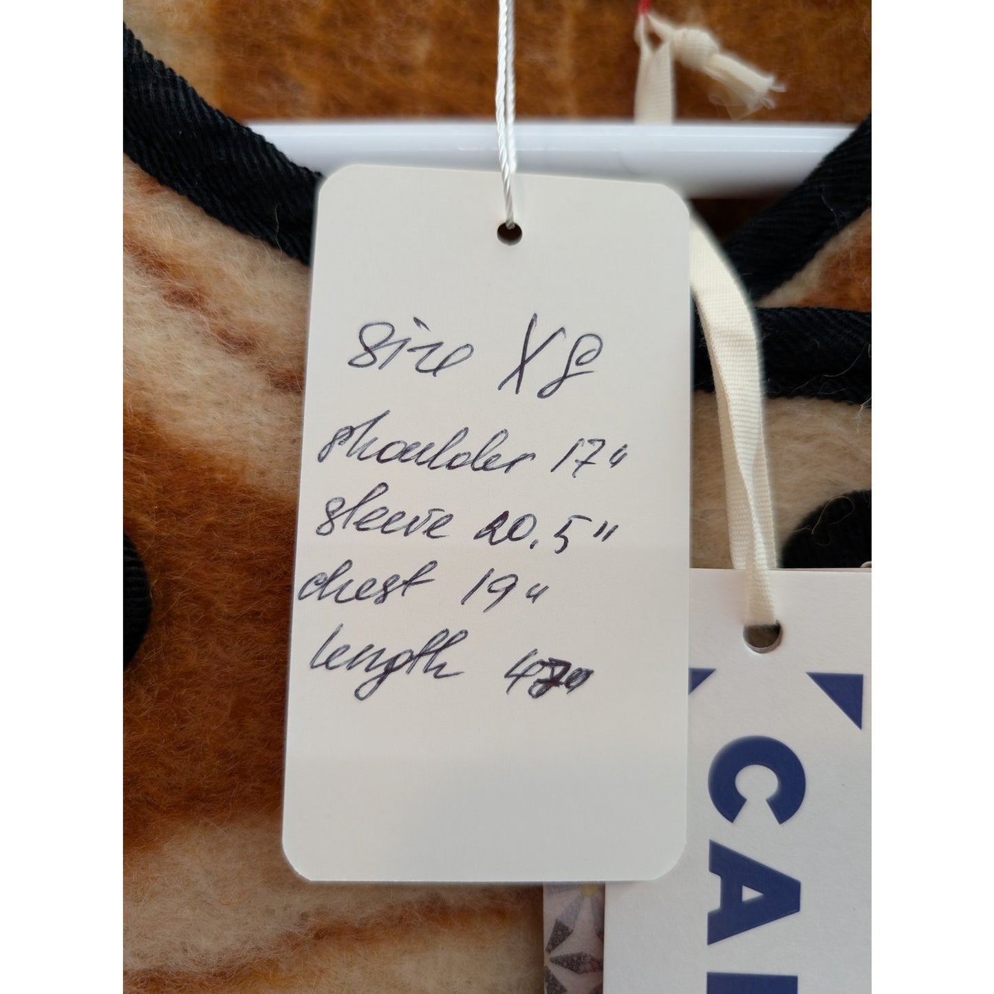 Carleen Upcycled Wool Blanket Coat Pumpkin & Cream