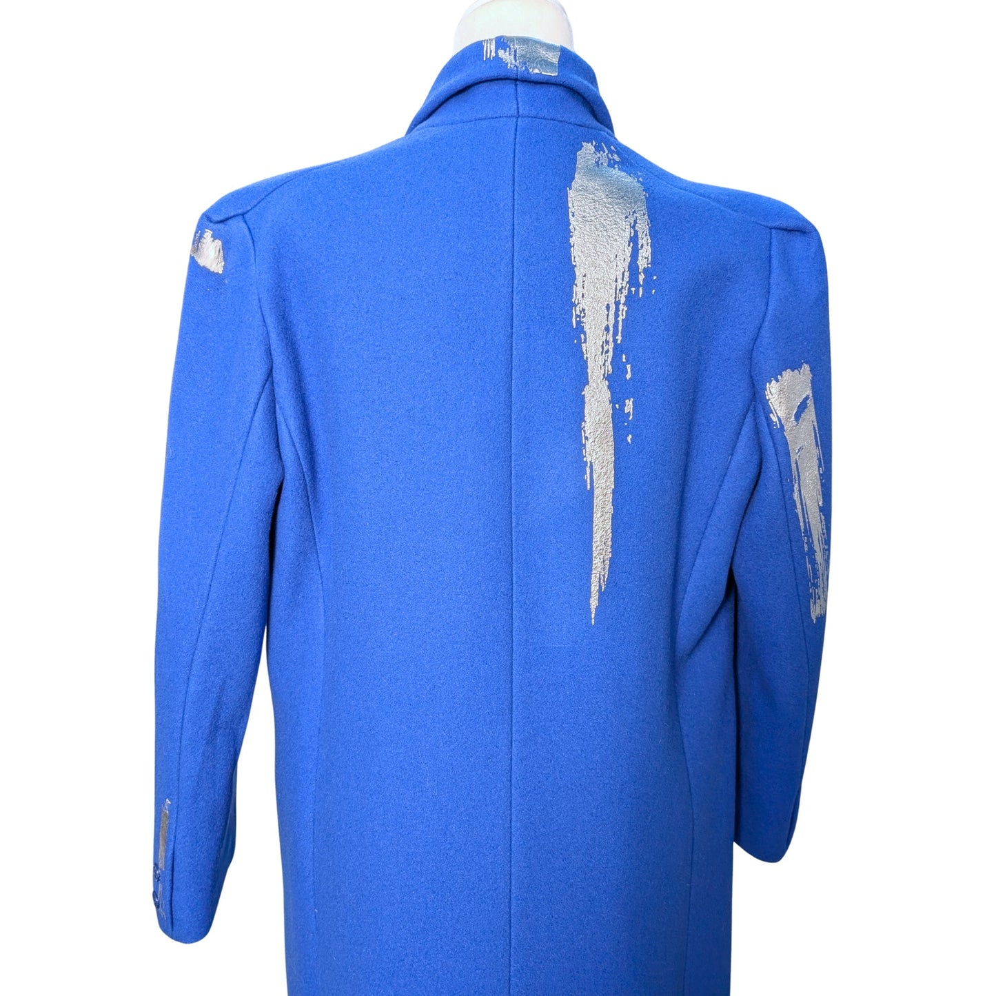 Silver Brush Strokes Minimalist Long Coat