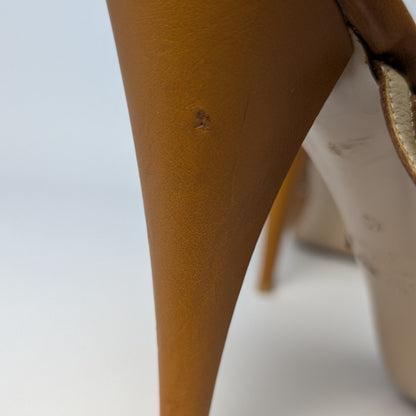 Valentino Garavani Orange Leather Floral Platform Sandals