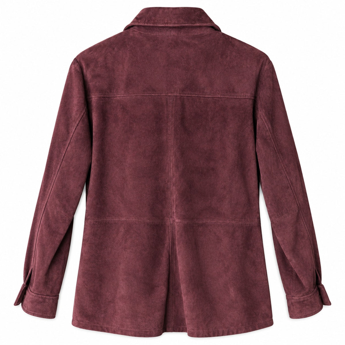 Brandon Thomas Genuine Leather Shirt Jacket Size S Burgundy