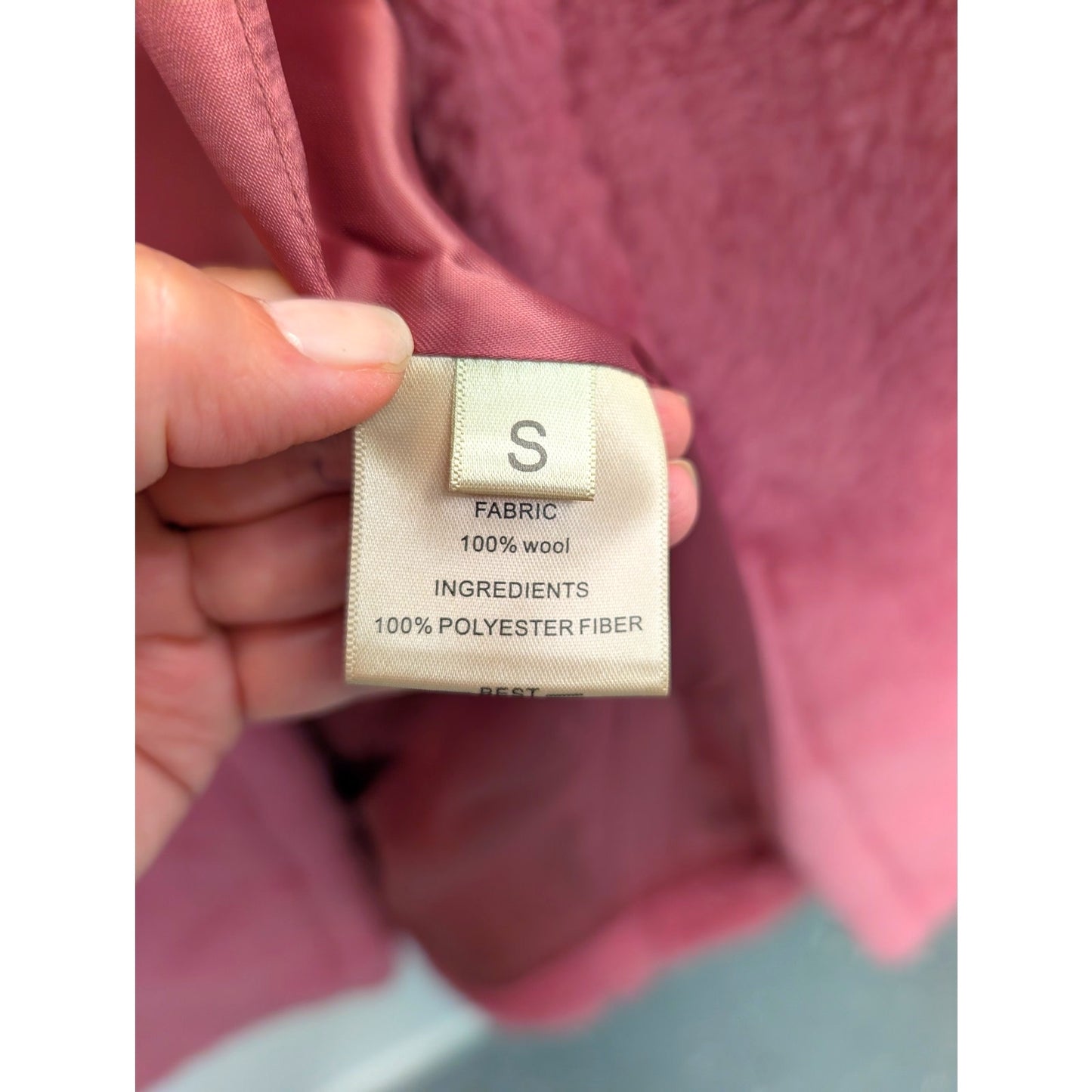 Raspberry Pink Oversized Teddy Coat Organic Wool Full-Length NWT