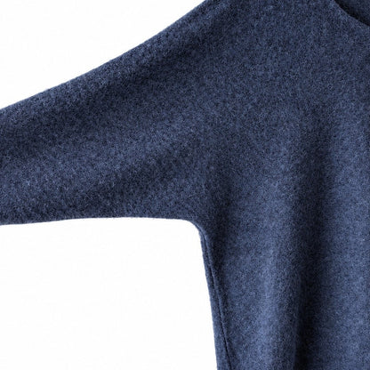 Tahari 100% 2-Ply Cashmere Dolman Sleeve Sweater, Heather Blue, Size XL