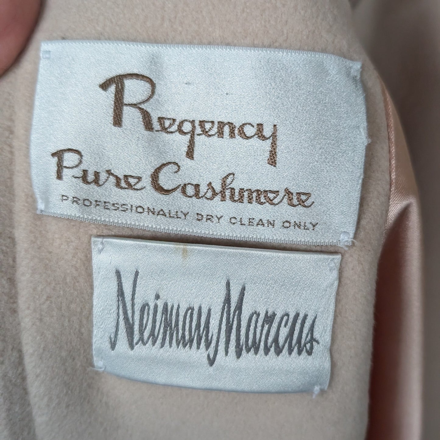 Neiman Marcus Regency 100% Cashmere Wrap Coat Beige