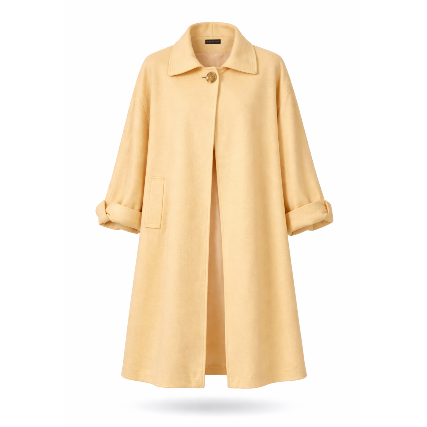 Vintage Butter Yellow One Button Wool Coat