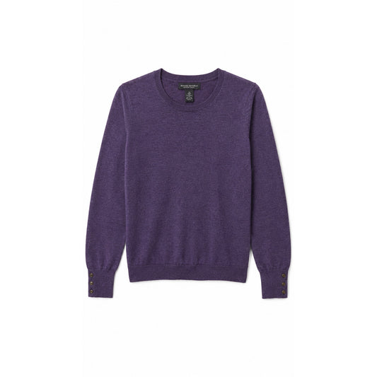 Banana Republic Extra Fine Merino Wool Crew Neck Sweater, Purple, Size M