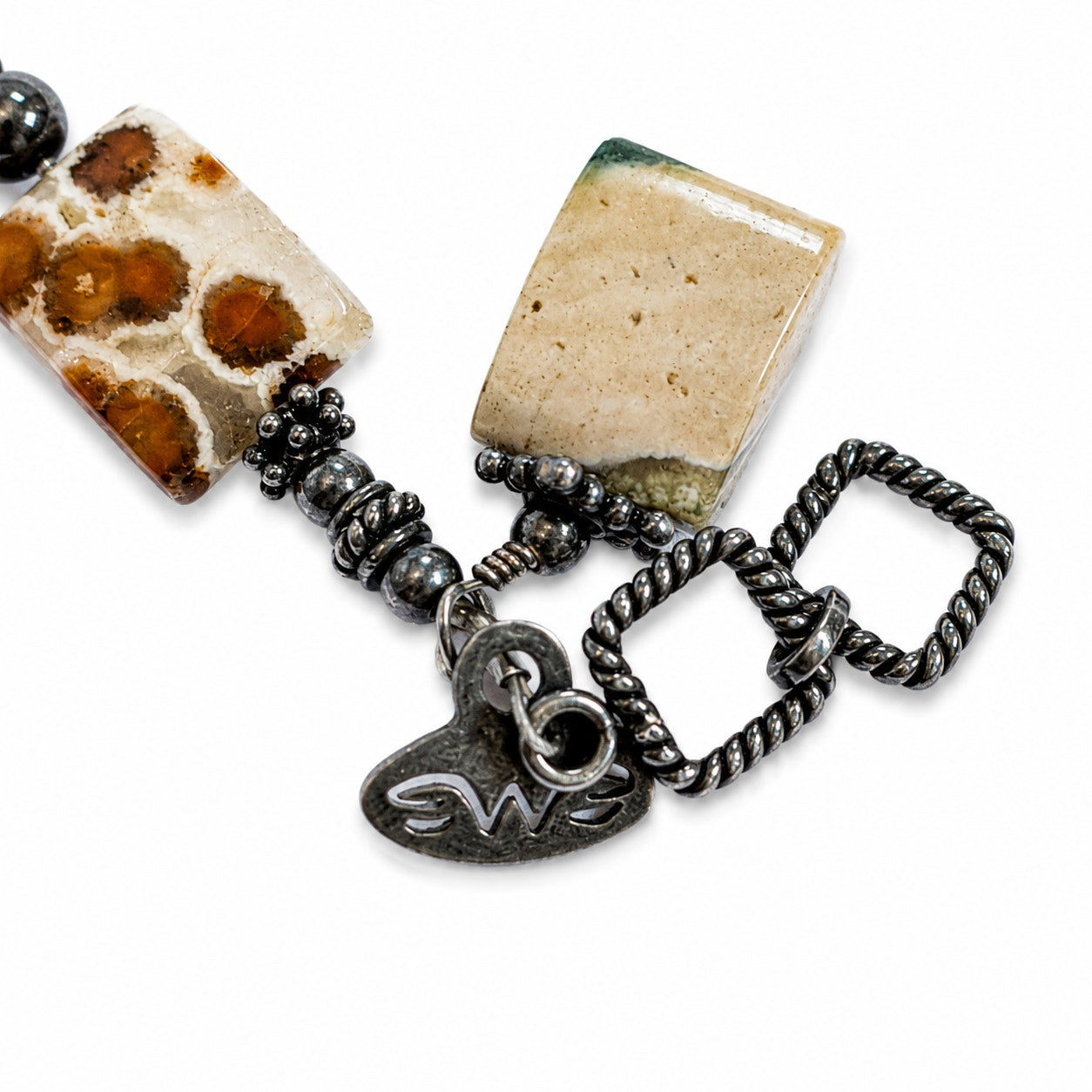Tina Barry Sterling Silver Genuine Jasper Bracelet Adjustable 7.5–8.5"