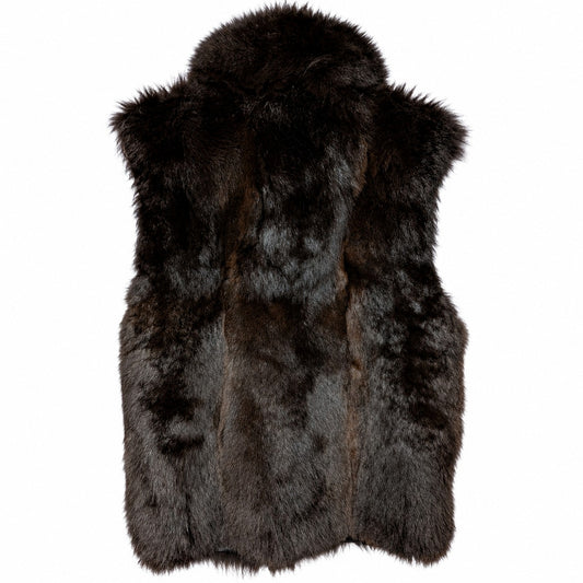 Vintage Andrew Marc Genuine New Zealand Opossum Fur Leather Vest M