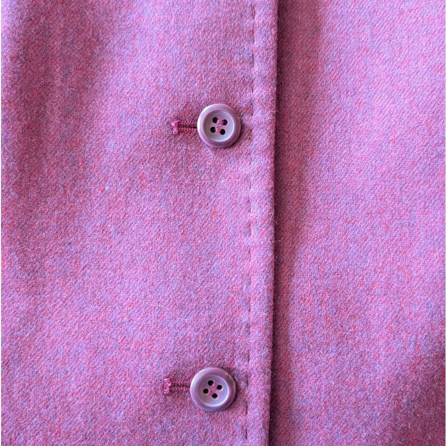 Pendleton 100% Virgin Wool Button Front Shirt Jacket, Berry Magenta, Size 8