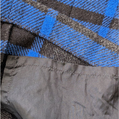 Vintage Personal Petites Blue Gray Plaid Wool Pleated Skirt Made in USA 8P