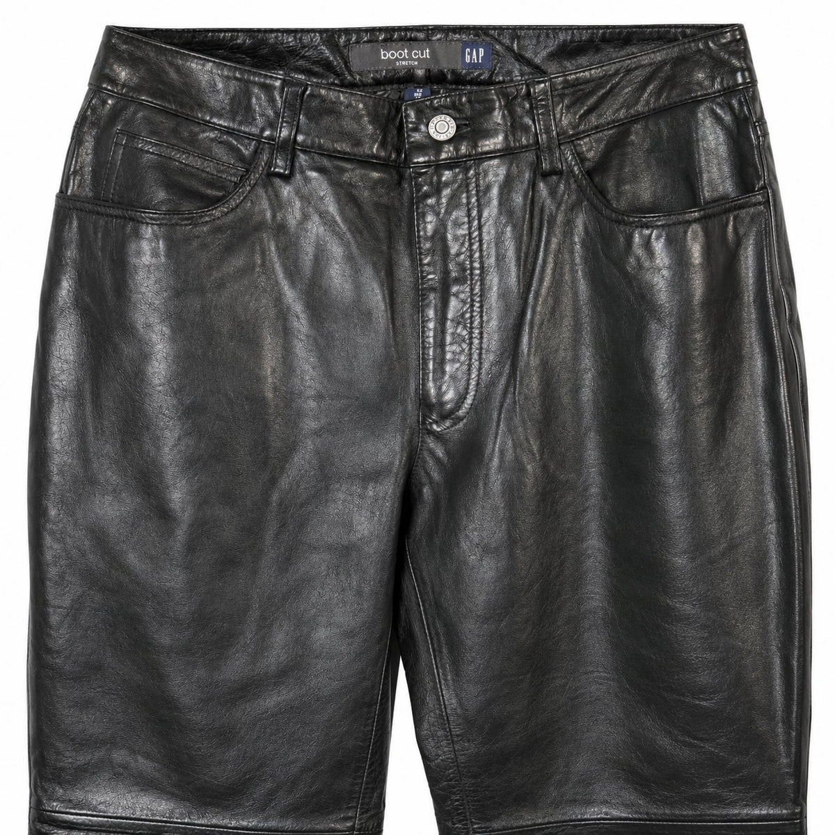 GAP Black Genuine Leather Bootcut Pants