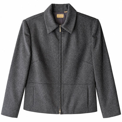 Caslon Charcoal Gray Wool Cashmere Blend Zip Front Jacket Collared Size 4