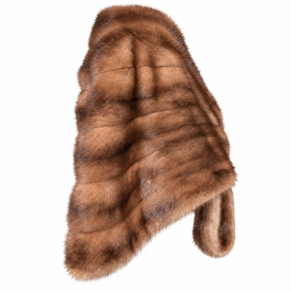 Vintage James H. Robinson Buffalo Genuine Mink Fur Capelet Stole Brown