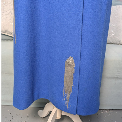 Silver Brush Strokes Minimalist Long Coat