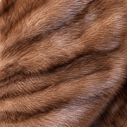 Vintage James H. Robinson Buffalo Genuine Mink Fur Capelet Stole Brown