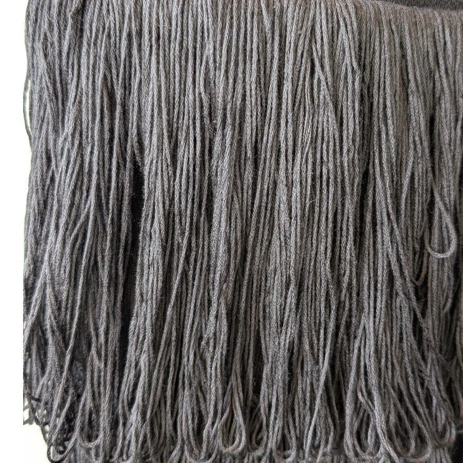 Anna Quan 100% Cotton Cross Black Knit Fringe Maxi Dress
