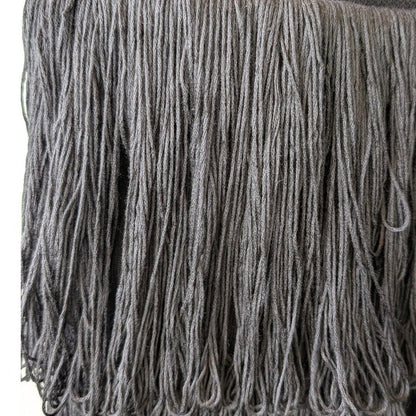 Anna Quan 100% Cotton Cross Black Knit Fringe Maxi Dress