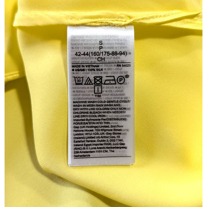 NWT 100% Silk Banana Republic  Lemon Yellow Satin Slip Maxi Dress | Spaghetti Straps | Side Slit