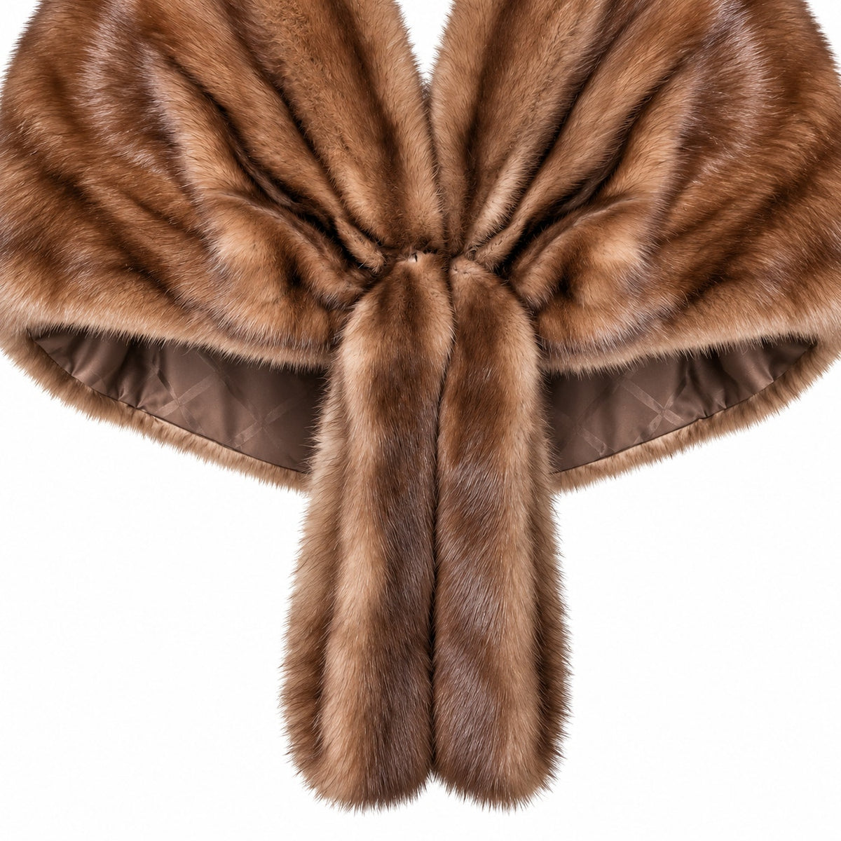Vintage James H. Robinson Buffalo Genuine Mink Fur Capelet Stole Brown