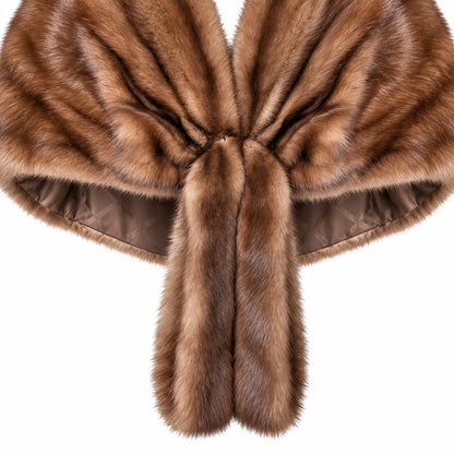 Vintage James H. Robinson Buffalo Genuine Mink Fur Capelet Stole Brown